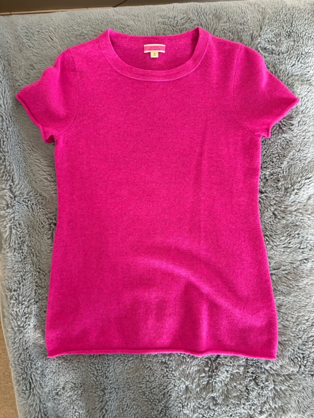 JCrew cashmere Tee Shirt  Crewneck Top - Bright Pink